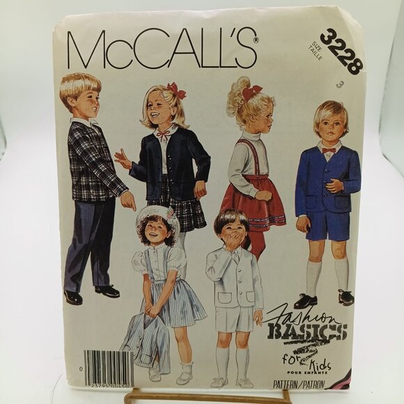 Vintage 1987 McCall's 3228 Sewing Pattern For Kids' Jackets Skirts & Pants - Picture 1 of 2